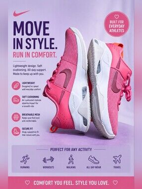Nike Women’s Pink Athletic Running Shoes